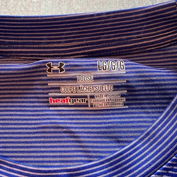 UNDER Armour L Loose fit headgear blue striped Shirt, Cleveland HS Fierce Pride - Picture 3 of 8